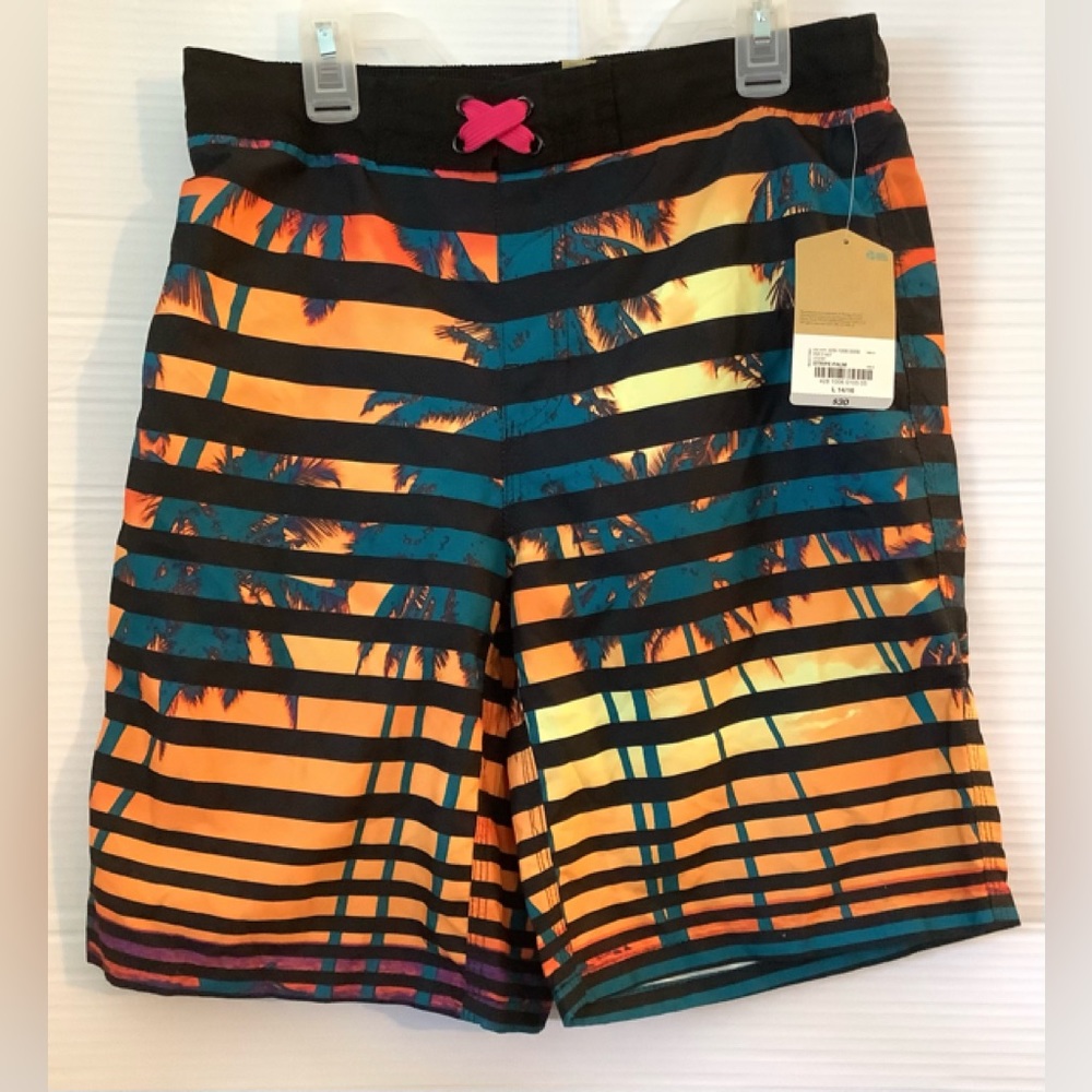 NWT Thereabouts Boys Swimming Boardshort Sz L 14/16 UPF50 Waist 14”Inseam 8”